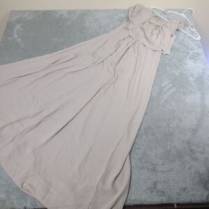 Show Me Your MuMu Light Beige Caitlin Ruffle Maxi Dress‎ Size X-Small Bridesmaid